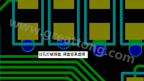 PCB設(shè)計案例分析：過孔破焊盤，造成SMT虛焊