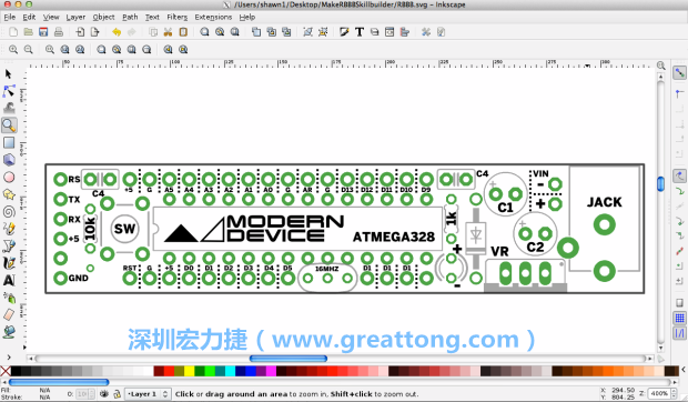 既然你有一個(gè)以電路板為背景的清晰影像了，使用向量工具將要絲印的圖像畫在上面吧，下面有一個(gè)例子。